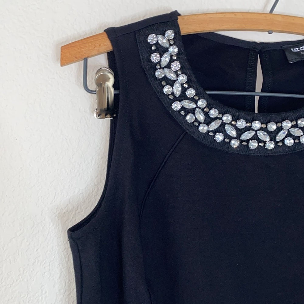 🛍️NWT Liz Claiborne Black Embellished Dress! - Picture 1 of 9